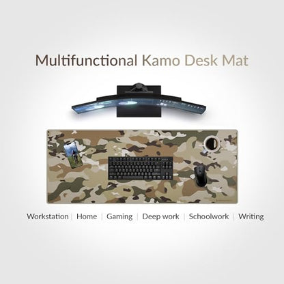 Das Keyboard Large Gaming Mouse Pad Desk Mat with Stitched Edge - Non Slip Base - Waterproof - Premium Cloth Mousepad for Home Work Gaming - Jungle Basecamp Camo - color: Jungle Basecamp Camo