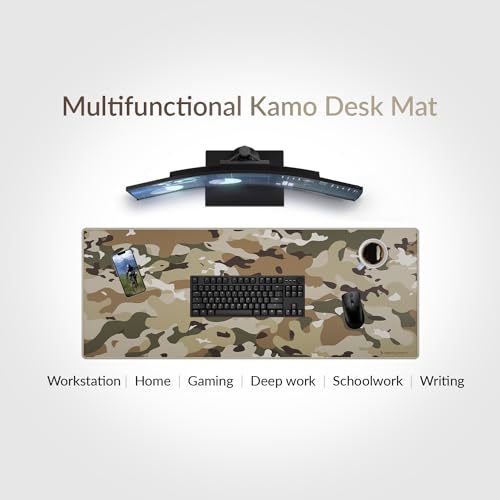 Das Keyboard Large Gaming Mouse Pad Desk Mat with Stitched Edge - Non Slip Base - Waterproof - Premium Cloth Mousepad for Home Work Gaming - Jungle Basecamp Camo - color: Jungle Basecamp Camo