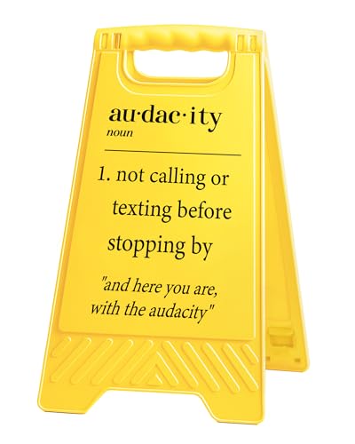 Funny Desk Shelf Decor, Dac Noun Calling Texting Mini Desk Sign | Dac Noun Calling Texting Sign, Funny Shelf Sign, Home Office Decor, Mini Desk Sign - style: Audacity