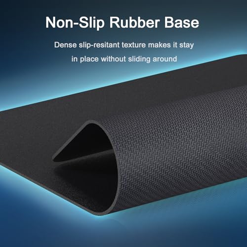 Senetem XL Large Mouse Pad, Ultra-Smooth Gaming Mousepad, Non-Slip Rubber Base, Washable Surface Fits Wired & Wireless Mouse – Big & Long Keyboard Computer Black Mat for Desk, 31.5x11.8 in - size: 31.5L x 11.8W inches