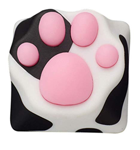 SYA ZOMOPLUS Cute Keycaps,Novelty Cat-Claws Keycap 3D Model OEM Profile Keyboard Keycaps Squishy-Paws Custom Key Caps for Cherry MX Switches Mechanical Gaming Keyboard Catpaw ESC-Key Keycap(Cow1pcs) - color: Cow-1pcs