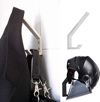6PCS Helmet Holders Plastic Hanging Hooks Wall Mounted Hangers Hat Glove Bag Shoe Clothes Rack (Black-6PC) - color: Black-6PC