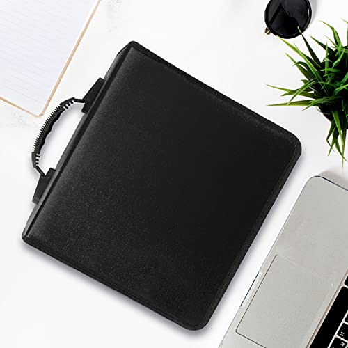 Siveit CD/DVD Binder, CD DVD Case Holder Binder 400 Capacity CD/DVD Wallet Storage Booklet Album Box (White binder, Black) - color: Black, size: White binder
