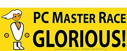 Glorious PC Master Race Bumper Sticker 5 Pack for Your Battlestation, Laptop, Computer Case, Wall & Window. Supports Childs Play Video Gaming Charity. Great Gift for a Proud Gamer, Geek or Nerd.