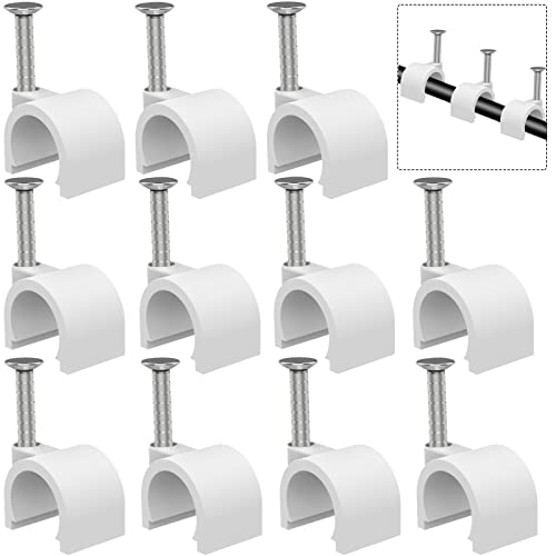 300 Pcs Nail in Cable Clips - 10mm, Coax, Speaker, Ethernet, Wall Wire Clips for Cords & Cables - size: 300 Pcs