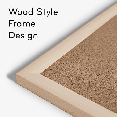 U Brands Cork Bulletin Board, 18" x 24" Inches, Light Birch Wood Frame (265U00-01) - style: Cork Board