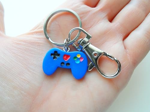 Video Game Controller Charm Keychain with Clasp, Gamer, Gaming Keychain