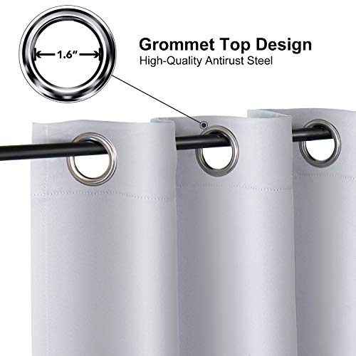 ChrisDowa Small Window Curtains 40 inches Long for Bedroom - Grommet Short Thermal Insulated Room Darkening Curtains for Kitchen (2 Panels, Greyish White, 29 x 40 Inch) - color: Greyish White, size: 29"W x 40"L (Pack of 2)