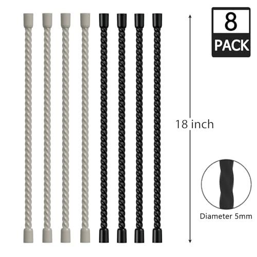 8PCS Silicone Cable Ties 18 Inch Reusable Twist Ties Steel-Core Cable Tie Straps Organizer All Purpose Bendable Cord Tie for Indoor Outdoor Bundling Holding Securing and Wrapping (Black White) - color: Black & White, size: 18-Inch (8PCS)