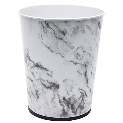 Bath Bliss 5 Liter Small Wastebasket | Round Open Top | Trash Can | Bathroom | Bedroom | Kitchen | Office | Dorm | Disposal Waste Bin | Garbage | Marble - color: Marble, size: 1 Pack