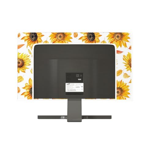 Sun Flowers Waterproof 32 Inch TV Dust Cover Anti-Static Dustproof Protective Rustic Floral Farmhouse Style LCD LED Dust Cover Protective Screen 32 Inch TV，Yellow Flower Design - color: yellow, size: 32 Inch