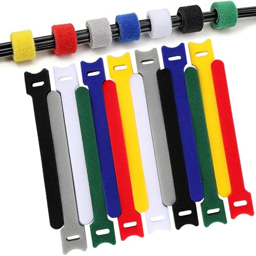 70 PCS 6 inch Cable Ties Reusable Cable Management Adjustable Cable Organizer, Cable Straps, Cord Wraps and Hook Loop Straps for Computer,Gaming, Wire, Desk- Home Office Essentials - size: 6Inch（Colorful)70pcs