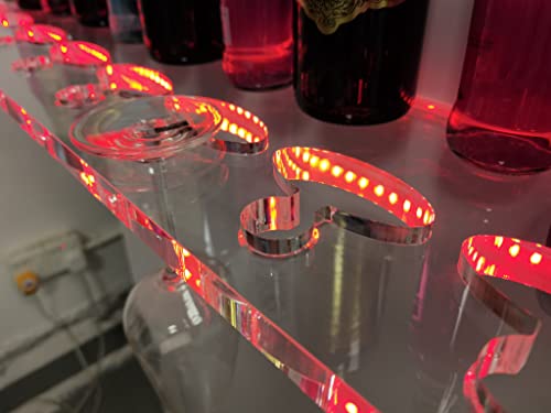 Liquor Bottle Display Shelf with Glass Racks, 2 Pack Bar Shelves for Liquor Bottles 36 in Led Bar Shelf LED Shelves Commercial Illuminated Bar Home Wall Mounted Racks with Remote Control