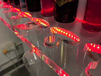 Liquor Bottle Display Shelf with Glass Racks, 2 Pack Bar Shelves for Liquor Bottles 36 in Led Bar Shelf LED Shelves Commercial Illuminated Bar Home Wall Mounted Racks with Remote Control
