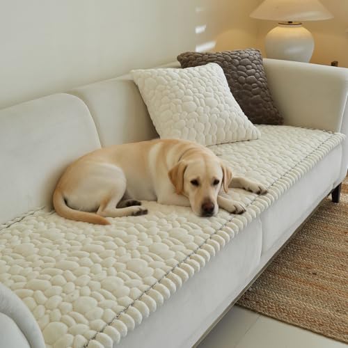 Couch Covers for 3 Cushion Couch Sofa Pet Friendly,Non-Slip Sofa Cover Washable - color: Rg-white, size: 27.6" x 59"