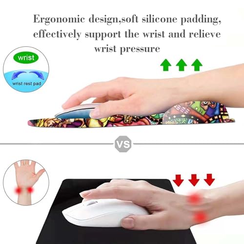 Anime Ergonomic Mouse Pad with Wrist Support,Gaming Mousepad wiht Non-Slip Rubber Base for Laptop, Pain Relief Mouse Pads for Desk for Office Home - color: D2