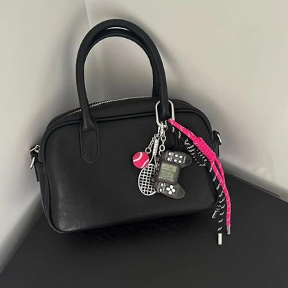 Designer Rope Bag Charms for Handbag Y2k Accessories Purse Charm Hanging Ornament Backpack Charm - color: Black Game Console