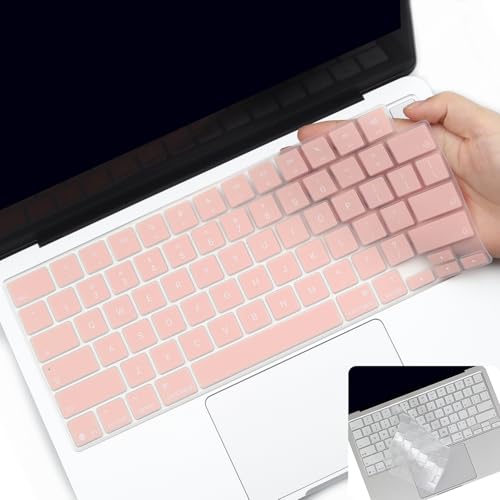 2 Pack Keyboard Cover for 2026 MacBook Neo 13" (Touch ID) & MacBook Pro 14"/16" M5-M1 Pro/Max, M5-M2 & MacBook Air 13"/15" M5-M1, Keyboard Protective Skin US Layout-Peachpink - color: Peachpink+TPU