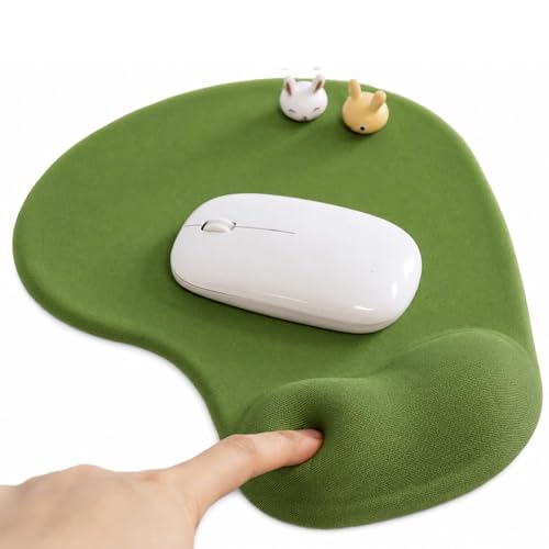 Office Mousepad with Gel Wrist Support - Ergonomic Gaming Desktop Mouse Pad Wrist Rest - Design Gamepad Mat Rubber Base for Laptop Computer (05Green) - color: 05Green
