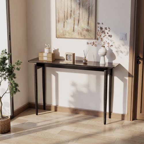 AQIMUELE Wood Console Table Black Entryway Table, Thin Console Table, Sofa Tables for Living Room (47.2'') - color: Black, size: 47.2"W x 11.8"D x 29.9"H