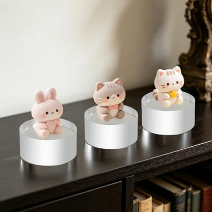 12Pcs Acrylic Round Blocks for Display,2x2x1 Inches Polished Transparent Blocks Polished Base Display Riser for Tabletop Jewelry Crafts Props Display