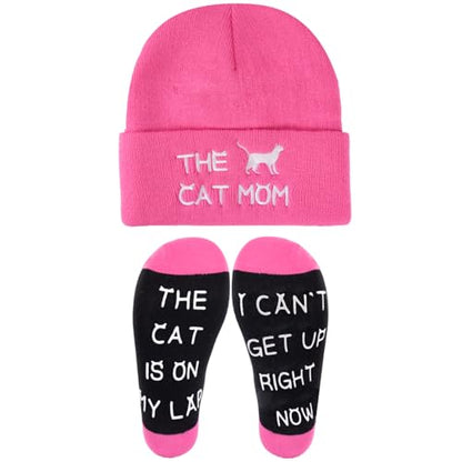 Funny Socks Cool Valentines Day Gifts for Him Men Boys Husband Boyfriend Dad Brother Cotton Comfort Birtday Gifts - color: Pink Cat Owner's Hat and Socks
