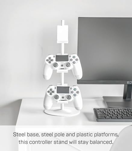 YAMAZAKI Home Smart Universal Adjustable Game Controller Stand/Controller Holder - Steel - color: White