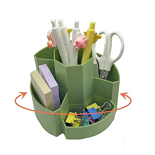 Pencil Pen Holder Desk Organizers Green Desktop Storage Stationery Supplies, Cute Cup Pot for Office, School, Art Supply - color: Green