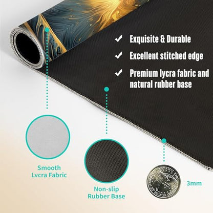 Extended Gaming Mouse Pad, Large Mouse Mat 3 mm Nature Rubber Base Mousepad with Stitched Edges, Non-Slip Desk Mat for Office Home Great Gift 31.5x11.8 Inch (Great Wave 2) - color: Great Wave 2