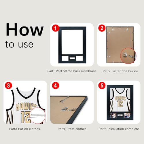 Aluminum Jersey Display Frame Case Large Shadow Box Jersey Frame with Photo Slots 98% UV Protection Clear Acrylic for Football, Hockey, Basketball, Baseball Shirt Ideal Gift for Sports Fans - color: 1 Pack Jersey Frame 01