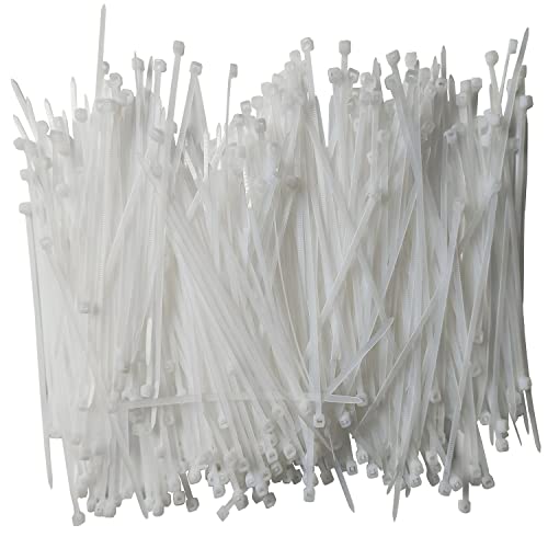 Zip Ties 6 inch 1000 pcs Cable Zip Ties with 18 Pounds Tensile Strength, White Cable Ties, Self-Locking Nylon Tie Wraps for Indoor and Outdoor (6 inch 1000 pcs, White) - color: White, size: 6 inch 1000 pcs