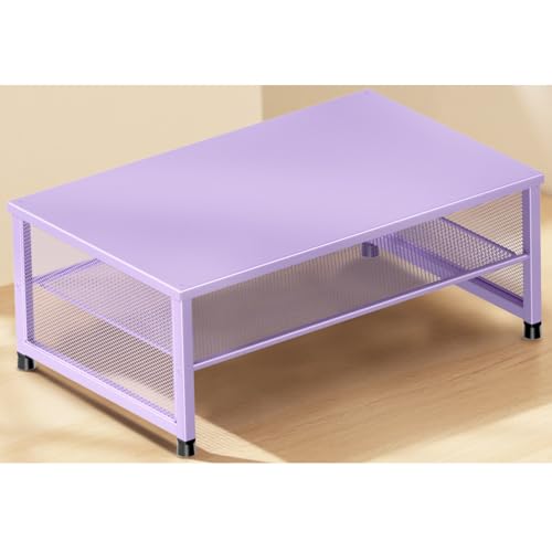 ECOLOVI 2-Tier Computer Monitor Stand Riser, Desk Organizer for Monitor, Printer & Laptop Stand, Desktop Workspace Organizers for Office Supplies(Purple) - color: Purple, size: 2-tier