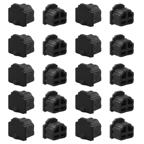 RJ11 Plug Protective Cover 20 Pcs Anti-Dust Protector Caps, Plug Protector Caps for RJ11 Female Ports and Computers Black Silica Gel - color: Black, size: RJ11