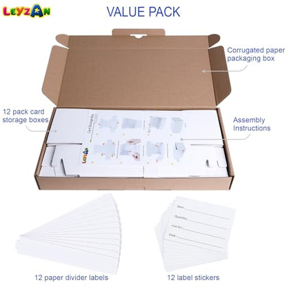 Trading Card Storage Boxes, 12 Pack 1000 Count Cardboard Card Organizer for MTG, TCG & Sports Cards, Fits Sleeved Cards, Bulk Card Storage for Trading Card Collections, 14.4 INCH - size: 12 piece 14in without dividers