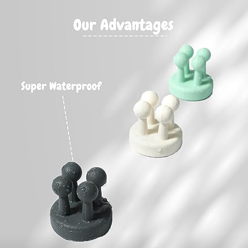 4 Pcs Silicone Waterproof Self Adhesive Toothbrush Holder,Mounted Bathroom Holder for Hanging Key Clothes Towel Cable for Kitchen Bathroom Home Office Black - color: Black