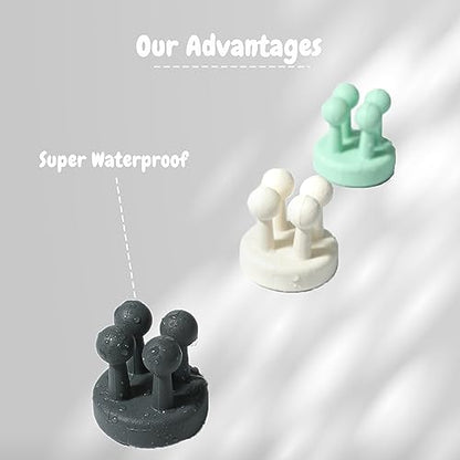 4 Pcs Silicone Waterproof Self Adhesive Toothbrush Holder,Mounted Bathroom Holder for Hanging Key Clothes Towel Cable for Kitchen Bathroom Home Office Black - color: Black