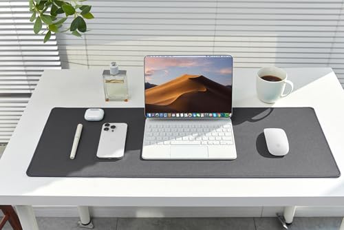 ALOANES Waterproof Mouse Pad with Durable Stitched Edge, Gaming Keyboard, Non-Slip Rubber Base Mouse Mat, Extended Desk pad for Gamer, Office& Home, Dark Gray Mousepad 3XL(35.43"x15.74"x0.12") - color: 02- Dark Gray, size: 3XL(35.4" x 15.7")