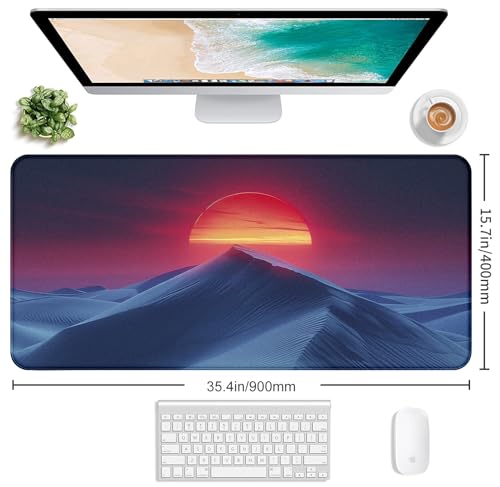Mountain Top Scenery Mouse Pad Sunset Mountain Computer Decorative Desk Pad | Large Extended Mouse Pad; Full Desk Coverage; Waterproof Coating; Stable Anti-Slide Base For Gaming, Office, Study Daily Use - color: Beautiful Mountain Peaks