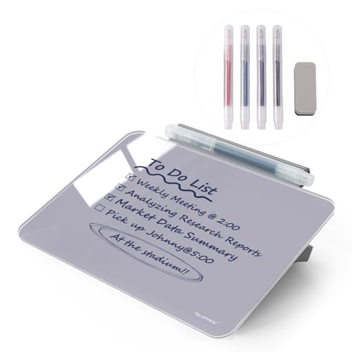 Small Desktop Glass Dry-Erase Whiteboard - 8 X 6 Inches Tabletop Easel Whiteboard with Stand, Desk Board Buddy for Artist, Teacher and Student - color: 8 X 6 Inches - Gray