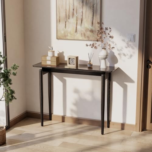 AQIMUELE Wood Console Table Black Entryway Table, Thin Console Table, Sofa Tables for Living Room (39.4'') - color: Black, size: 39.4"W x 11.8"D x 29.9"H