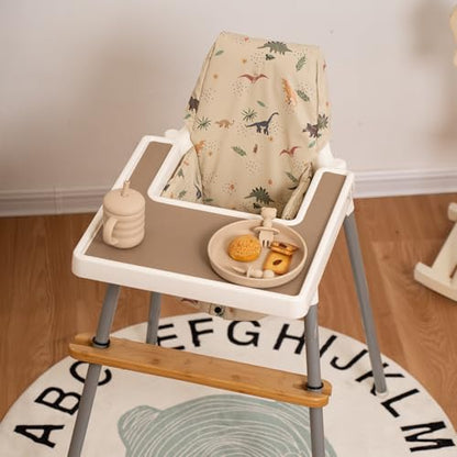 High Chair Cover for Baby High Chair Cushion Compatible with IKEA Antilop Soft and Comfortable HighChair Seat Cover Replacement Waterproof and Easy to Clean, Dinosaur - color: Sandy