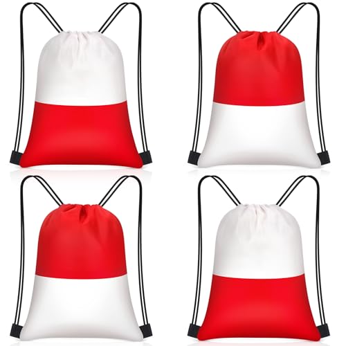Yiyiring 16 Pcs Cartoon Drawstring Backpack Pkmn Beach Drawstring Bags Animation Birthday Decoration for Kids Cartoon Animation Themed Party Birthday Favor Supplies (Red White) - style: Red White