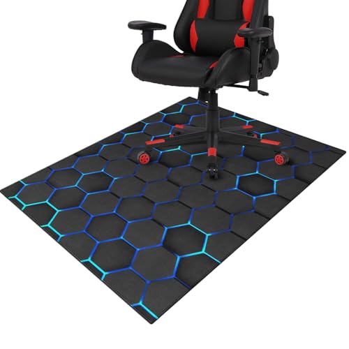 Gaming Chair Mat for Carpet Hardwood Tile Floor,36"x48" Gamer Rugs for Game Room, Under Desk Non Slip Gamer Rug,Low-Pile Game Room Rug,Rubber Backing Large Gaming Chair Floor Mat,Green Honeycomb - color: Green Honeycomb