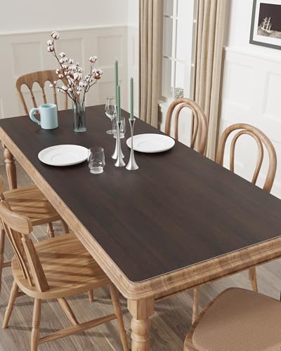 PVC Desk Mat Vintage Table Cover Protector, Non-Slip Writing Desk Pad for Laptop & Keyboard, Waterproof Desktop Mat for Office Home Coffee Kitchen Dresser (Wood-Grain Dark Brown, 24” x 48") - color: Wood-grain Brown, size: 48" x 24"