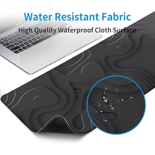 Large Anime Gaming Mouse Pad Black Solid Geometry Desk Pad Computer Keyboard Mat Non-Slip Rubber Base Office Decor Waterproof Mouse Mat - color: Black Solid Geometry