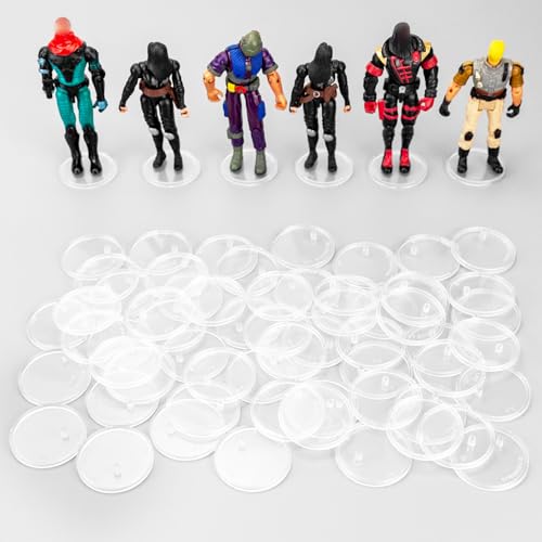 50 Pieces Round Clear Action Figure Display Stands Compatible with 3.75 inch Vintage Star Wars / Gi Joe Figure toy (Fit For 3.75 inch Vintage SW/Gi joe(37.5MM)) - color: Fit For 3.75 inch Vintage SW/Gi joe(37.5MM)