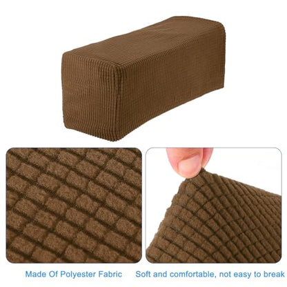 uxcell 2pcs Stretch Armrest Covers for Chairs/Sofas, Couch Arm Covers with Twist Pin, Furniture Protector Slipcovers Coffee - color: Coffee