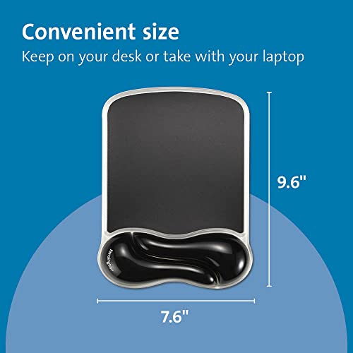 Kensington Duo Gel Wave Mouse Pad & Wrist Rest - Black,Medium (K62413WW) - color: Black, size: 9.6L x 7.6W inches, style: Mouse Pad