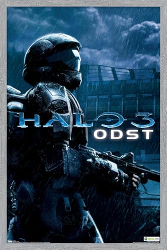 Halo: ODST - Key Art Wall Poster, 34L" x 22.4W", Gray Framed Version - color: Gray Framed Version, size: 34"L x 22.4"W