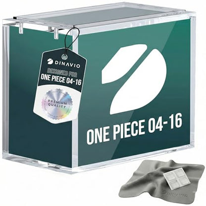 Dinavio Crafthouse One Piece Booster Box Acrylic Display Case Stackable - UV Protection with N52 Strong Magnets - Clear TCG Protector - Compatible with English One Piece OP-04 to OP-16 Booster Box - size: Fits English OP-04 to OP-14
